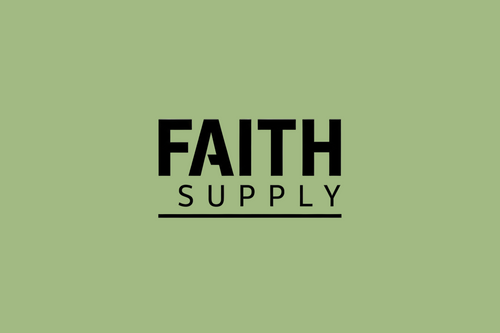 Generate a bold, sophisticated and minimal typography of the brand name "Faith Supply"